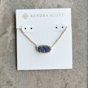 Kendra Scott Gold Multicolor Drusy Elisa Necklace Genuine